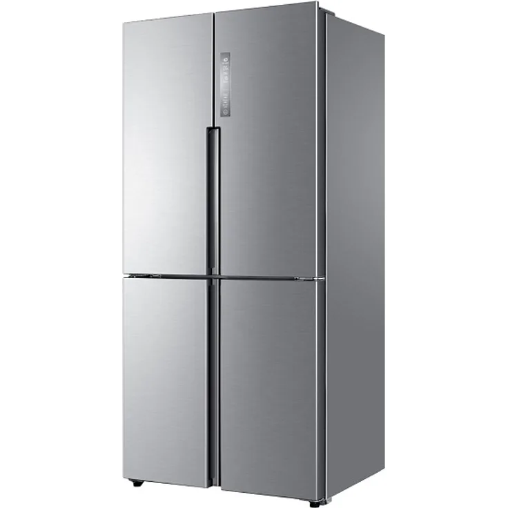 Haier HTF-452DMZ Side-by-Side-Kühlschrank, freistehend, Edelstahldekor, Full NoFrost, Breite 83.3 cm