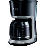 AEG KF 3300 Kaffeemaschine (Skalierte 1,5 l-12-18 Tassen Aroma-Glaskanne, Warmhaltefunktion, Sicherheitsabschaltung, Wasserstandsanzeige, Ein-Aus-Schalter, entnehmbarer Filter-Korb, schwarz-silber)