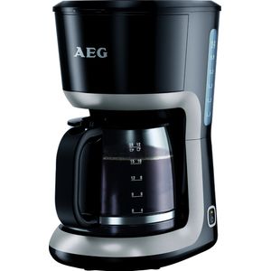 Bild für AEG KF 3300 Kaffeemaschine (Skalierte 1,5 l-12-18 Tassen Aroma-Glaskanne, Warmhaltefunktion, Sicherheitsabschaltung, Wasserstandsanzeige, Ein-Aus-Schalter, entnehmbarer Filter-Korb, schwarz-silber)