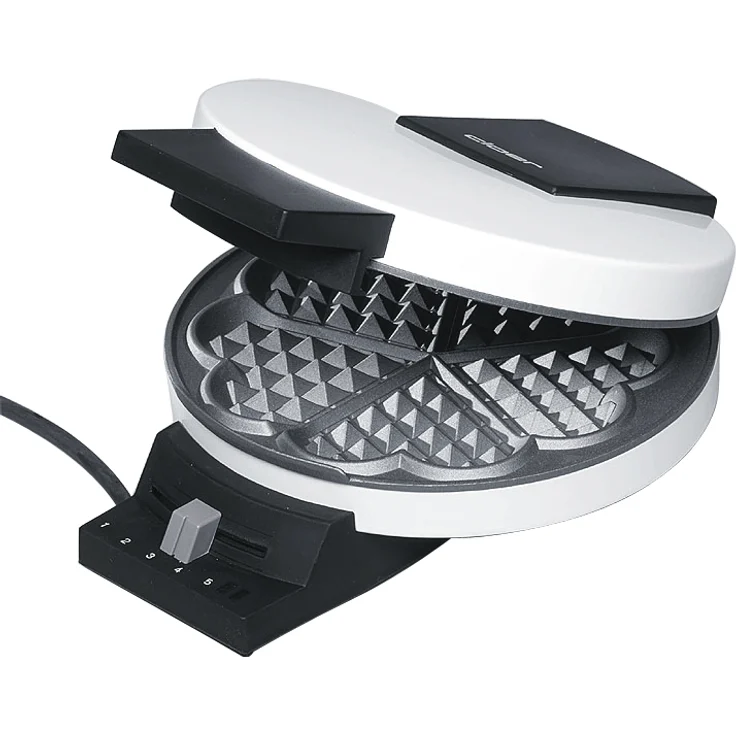 Cloer 181 Waffelautomat für kuchenartige Waffeln - 930 W - Waffelgröße 16 cm - schwere Backplatten - optische und akustische Fertigmeldung - weiß  – Bild 2