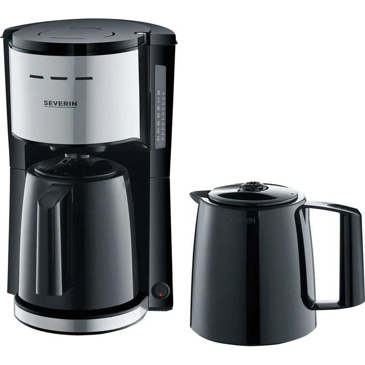 SEVERIN KA 9253 Filterkaffeemaschine mit 2 Thermokannen, ca. 1.000 W, bis 8 Tassen, Schwenkfilter 1 x 4 mit Tropfverschluss, automatische Abschaltung, Durchbrühdeckel – Bild 1