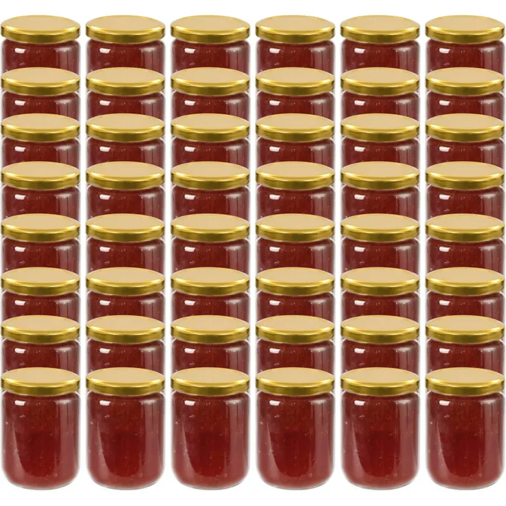 vidaXL Marmeladengläser mit Goldenem Deckel 48 Stk. 230 ml