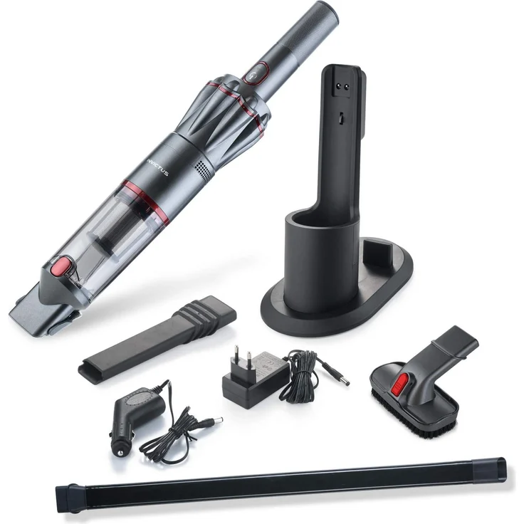 Genius Invictus One Handstaubsauger grau (11 Teile) Maximale Power im Handformat - Beutellos-er und kabellos-er Akku-Staubsauger 90 Watt Hochleistungs-BLDC Motor und Zubehör Handsauger gegen Tierhaare – Bild 1