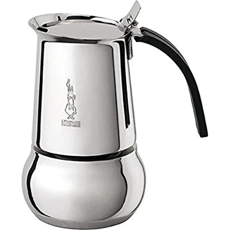 Bialetti Kitty 4 Tassen schwarz Espressokocher Edelstahl