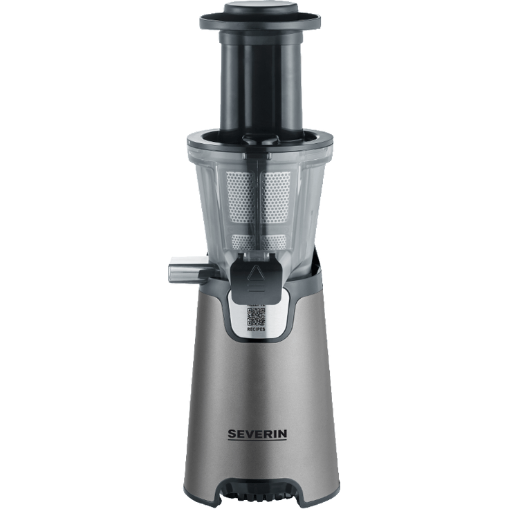 SEVERIN ES 3571 Slow Juicer (150 W, Inkl. Frozen-Fruits-Aufsatz) metallic grau-schwarz-edelstahl