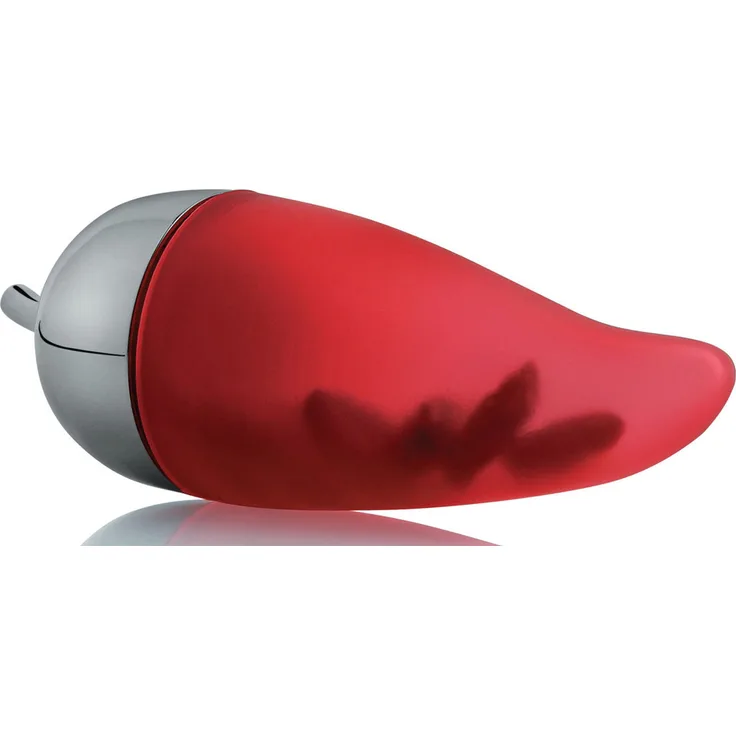 Alessi Piccantino JHT02 Design Chili-Presse, Edelstahl und Silikongummi, rot und silber