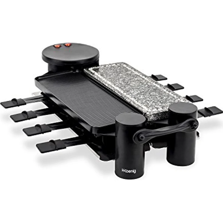 H.Koenig RP360 Raclette - 8 Personen - 4 Funktionen - 360° Drehgelenk - klappbar - 1200 W