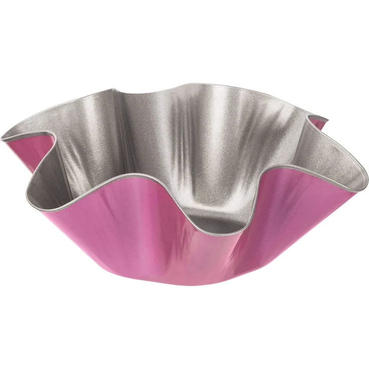 Zenker creative studio Backförmchen gewellt, ausgefallene Backformen, Kuchenform mit Antihaftbeschichtung, kreatives Backen (Farbe: rosa, silber), Menge: 4 Stück – Bild 3