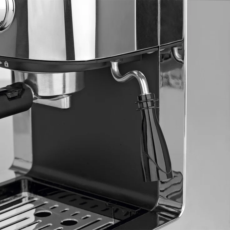 BEEM ESPRESSO-PERFECT, Espresso-Siebträgermaschine - 20 bar, BASIC SELECTION, silber, Integrierte Milchschaumdüse – Bild 7