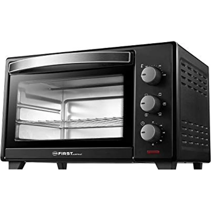TZS First Austria 30 Liter Minibackofen mit 1600 Watt schwarz 60 Minuten Timer Doppelglastür Unter – Bild 1