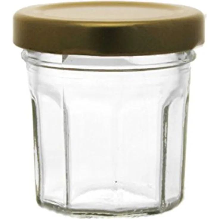 Bouchonnerie Jocondienne 694, Marmeladengläser + Goldfarbene Deckel, 12 Stück, 19 x 6 cm