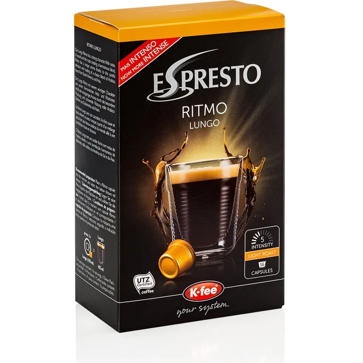 ESPRESTO Ritmo Lungo Kaffeekapseln Stärke 5, K-fee System, 6er Pack (6x124 g)