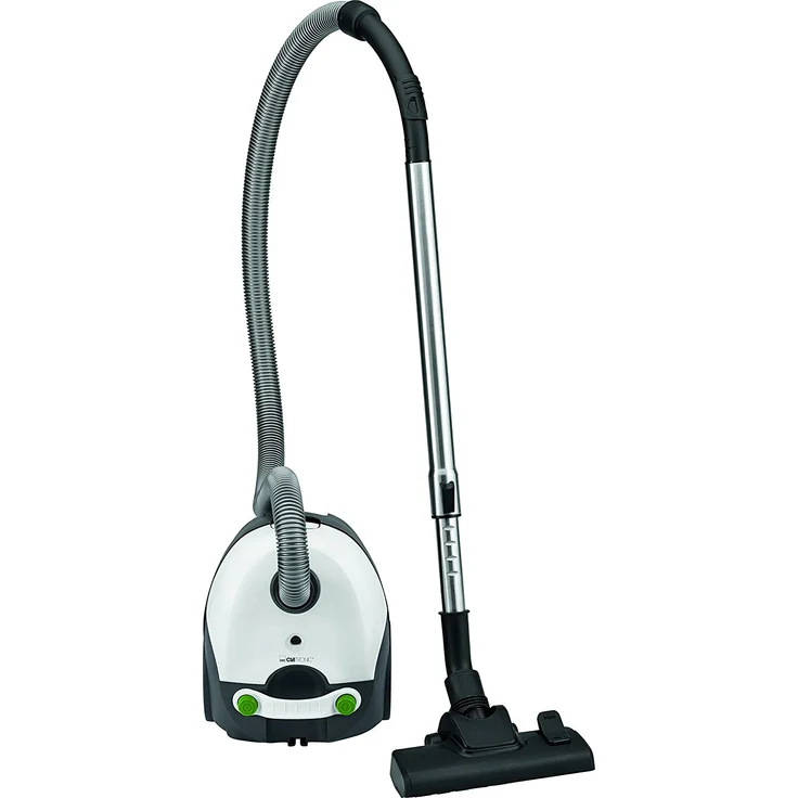 Clatronic BS 1300 Staubsauger, 5-fach Mikrofiltersystem, Edelstahl-Teleskoprohr, Staubbeutelwechselanzeige, 700 Watt, weiß - grau – Bild 3