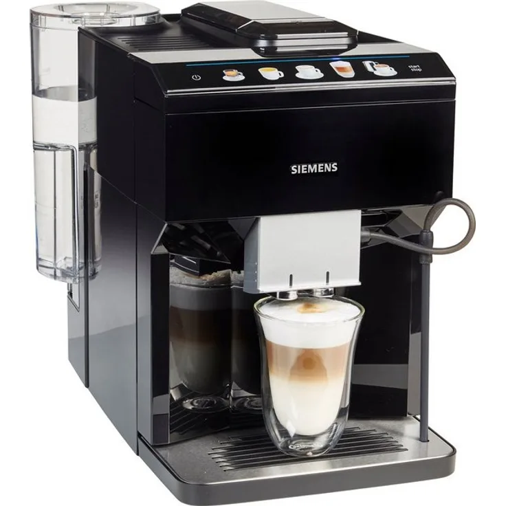 SIEMENS Kaffeevollautomat EQ.500 classic TP503D09, einfache Bedienung, Cappucinatore, zwei Tassen gleichzeitig, schwarz, mit Milchsystem