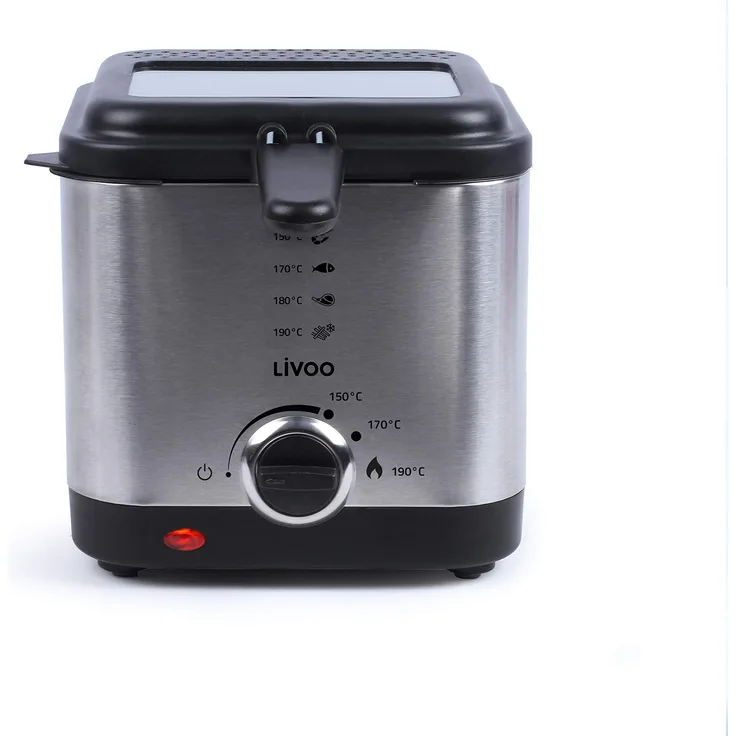 Livoo Fritteuse 1,5 l, Edelstahl, 1,5 Liter, Grau