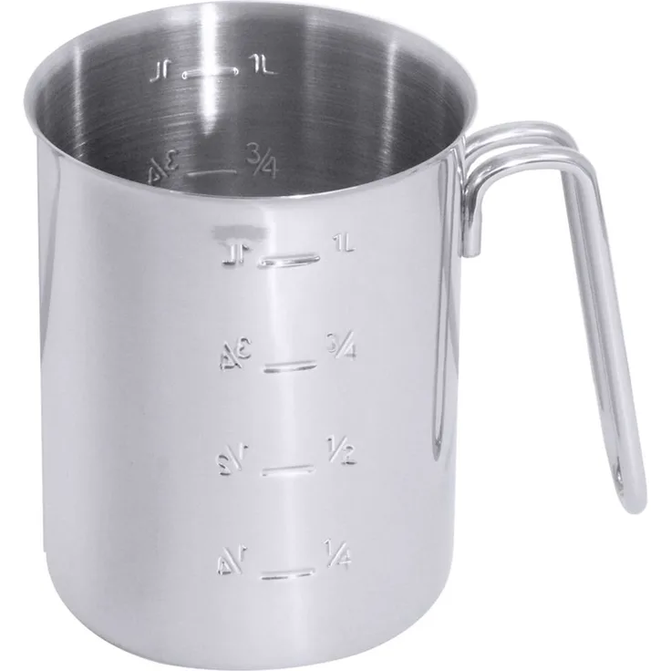 Contacto Maß, Messbecher, Messkanne, Edelstahl, Fassungsvermögen 1 l Ø 11 cm