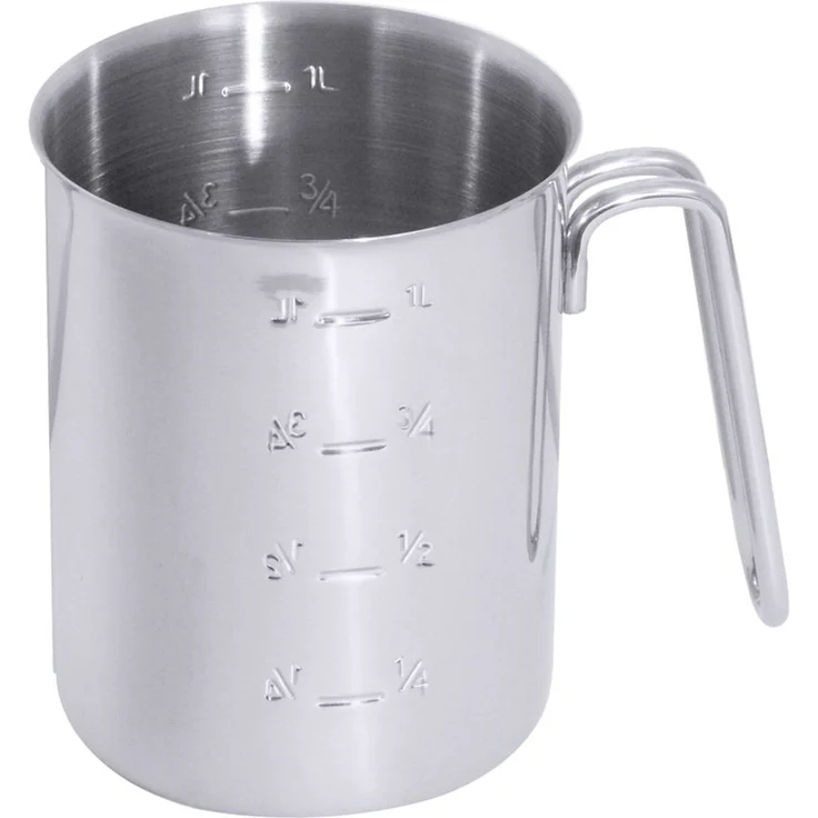 Contacto Maß, Messbecher, Messkanne, Edelstahl, Fassungsvermögen 1 l Ø 11 cm