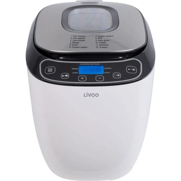 Livoo DOP218 Brotbackmaschine, 550W, Kunststoff, grau, weiß
