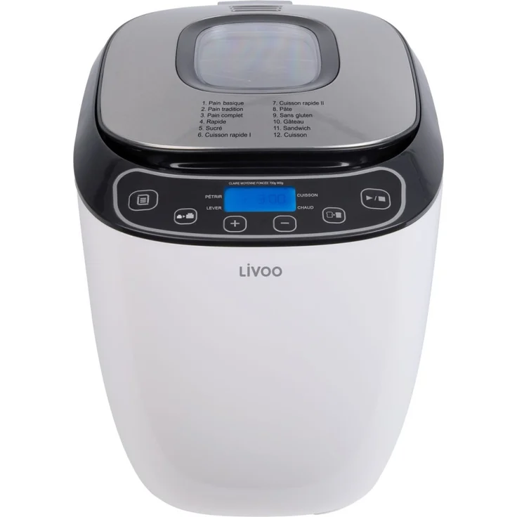 Livoo DOP218 Brotbackmaschine, 550W, Kunststoff, grau, weiß