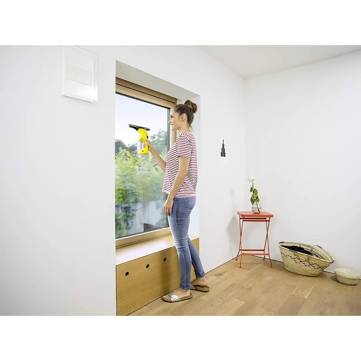 Kärcher WV 1 Plus Fenstersauger, 20 min Akkulaufzeit, Sprühflasche mit Mikrofaserbezug, LED-Anzeige, gelb-schwarz, 1.633-203.0 – Bild 7