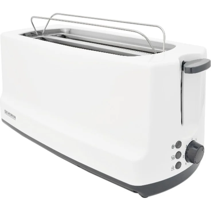 SEVERIN AT 2234 Automatik-Toaster (1.400 W, 2 Langschlitzkammern, Für bis zu 4 Brotscheiben) weiß-grau – Bild 2
