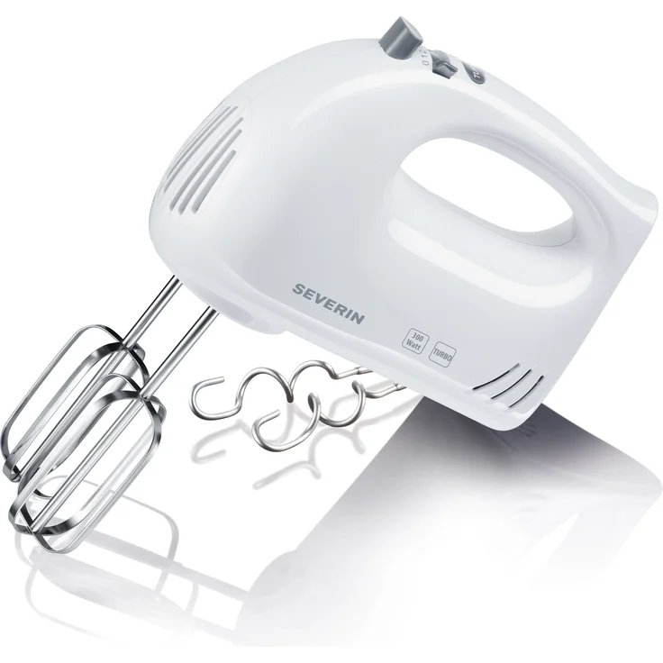 Severin HM 3822 Handmixer mit Stabmixer-Aufsatz, ca. 300 W, weiß-grau – Bild 1