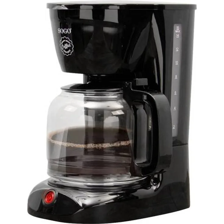SOGO Human Technology Drip 15 Kaffeemaschine Schwarz Fassungsvermögen Tassen=15 Glaskanne, Warmhaltefunktion
