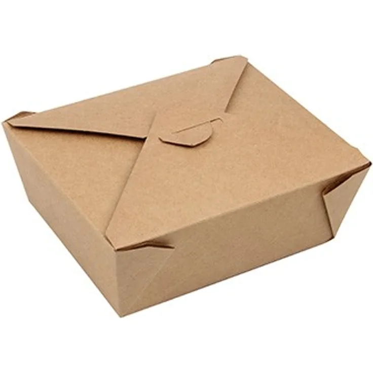 50 Lunchboxen, Pappe 1000 Ml 5,5 Cm X 13,5 Cm X 16,8 Cm Braun