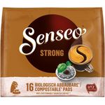 Senseo Kaffeepads Kräftig / Strong, Intensiver und Vollmundiger Geschmack, Kaffee, 16 Pads