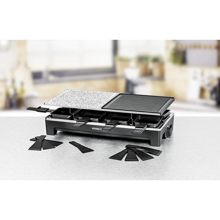 Rommelsbacher RCS 1350 Raclette Grill, Kunststoff, schwarz-Edelstahl – Bild 3