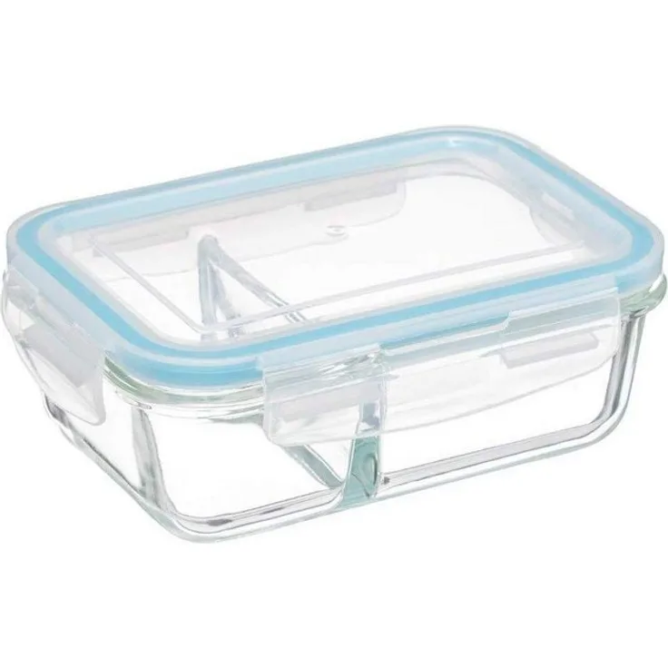 5five Simply Smart Vorratsglas, Lunchbox, 2 Fächer, 0,7L, Glas