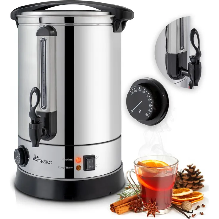 TRESKO® Glühweinkocher 10L Einkochautomat Glühweinkessel Glühweinautomat Einkochtopf