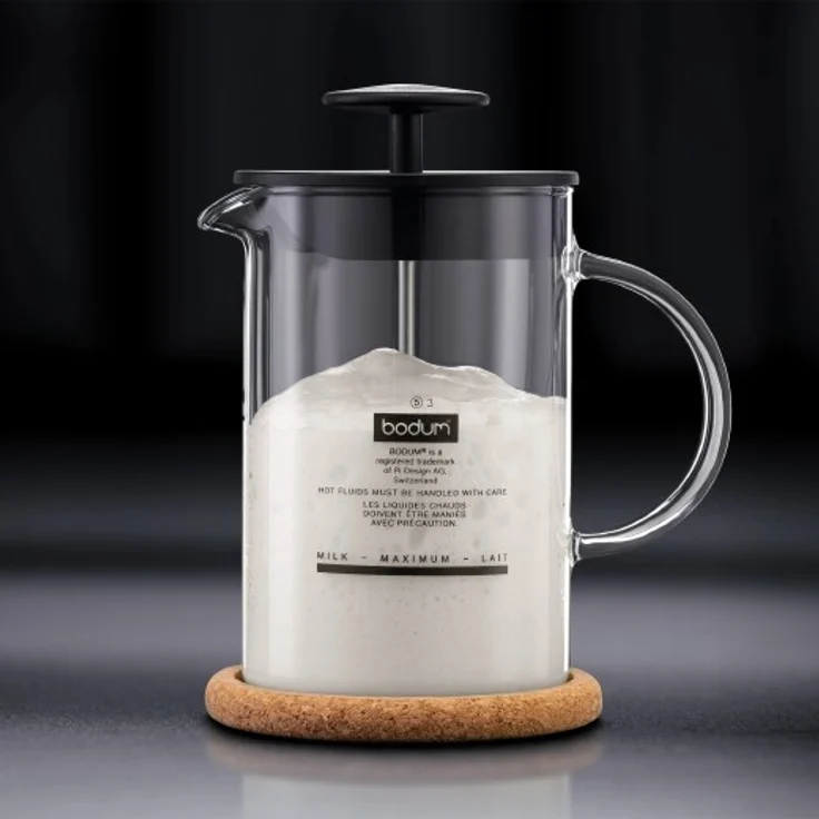 Bodum 1446-01 Milchschäumer mit Glasgriff Latteo, schwarz – Bild 3
