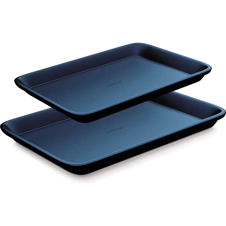 2 Stück. Antihaft-Backblech – Professionelle Qualität Kochen Antihaft-Backbleche mit blauer Diamantbeschichtung innen und außen (Paar)