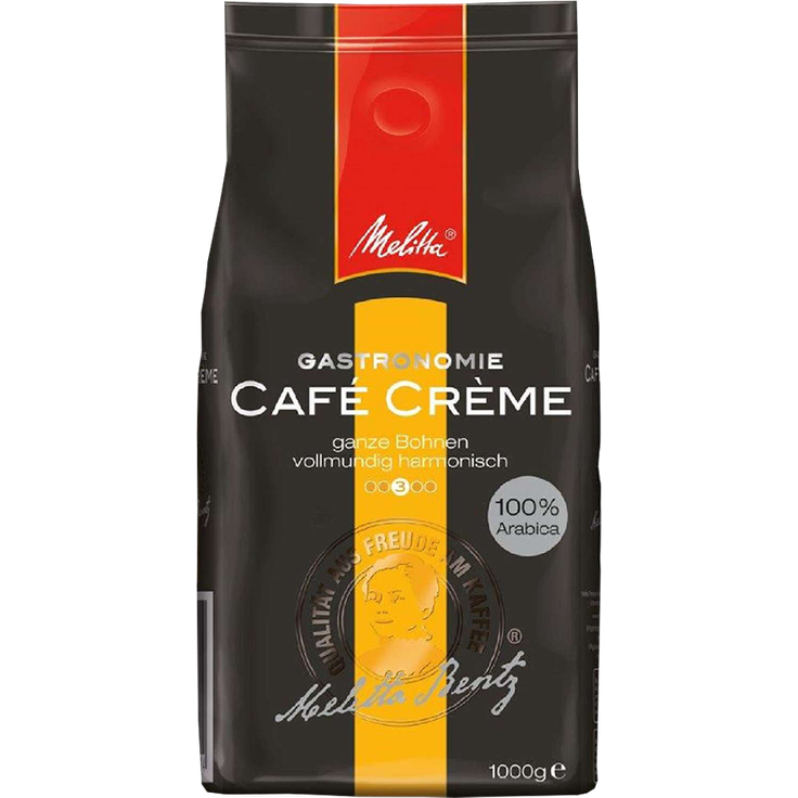 Melitta Café Creme, Ganze Kaffeebohnen, 100% Arabica, Vollmundig und harmonisch, Mittlerer Röstgrad, 1 kg