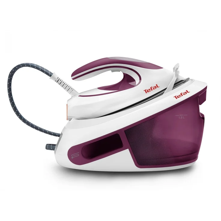 Tefal SV8054 Express Anti-Calc Dampfbügelstation, 2800 Watt, weiß-lila, 1,8 l, Verriegelungs-System, Durilium AirGlide, Abschalt-Automatik, weiß, lila – Bild 2