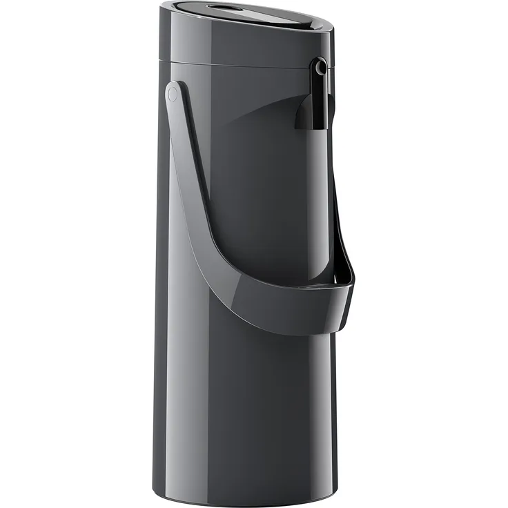 Emsa 515706 Ponza Pump-Isolierkanne, Thermosflasche, 1,9l Füllvolumen, Isolierbecher, Druckhebel, abnehmbare Tropfschale, anthrazit