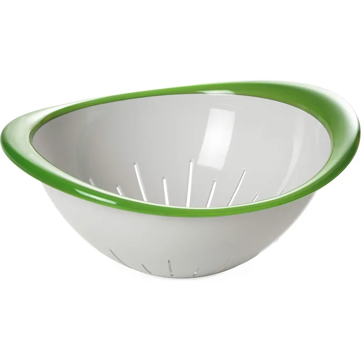 Sieb- und Scola-Gemüse, 26 cm Durchmesser, farbenfrohes, ergonomisches und innovatives Design, weiße Innenausstattung und transparent Grün, Trendy Linie von Omadadesign