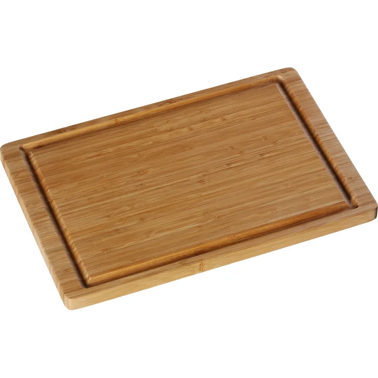 WMF Schneidebrett Bambus natur, 38 x 25 x 1,9 cm, Holzbrett rechteckig - Tranchierbrett mit Saftrille - Küchenbrett klingenschonend