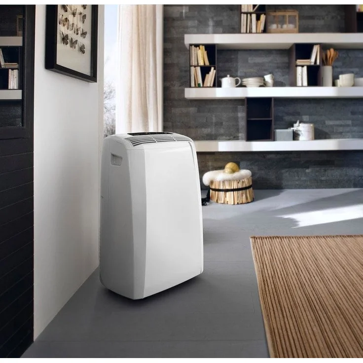 De'Longhi Pinguino PAC CN93 Eco - mobiles Klimagerät mit Abluftschlauch, Klimaanlage für Räume bis 90 m³, Luftentfeuchter, Ventilationsfunktion, 12h-Timer, 2,6 KW, 75 x 45 x 39,5 cm, weiß – Bild 2