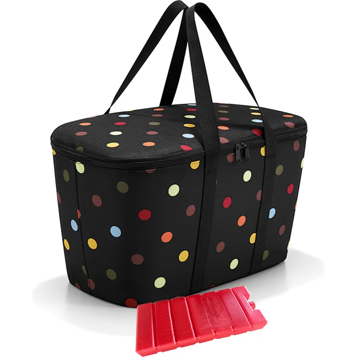 reisenthel Kühltasche coolerbag isolierte Thermotasche plus Kühlakku, 20 Liter, Polyester, isoliert, dots