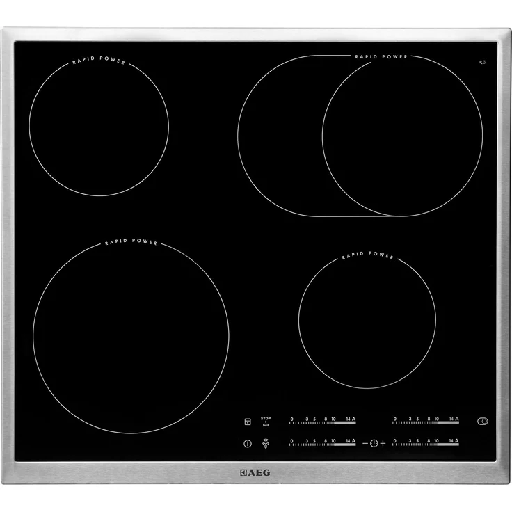 AEG HK654850XB Autarkes Kochfeld - Strahlenbeheizt - Slider-Bedienung - 60 cm - Edelstahlrahmen - 4 Kochzonen - Bräterzone - Rapid Power - Kindersicherung – Bild 3