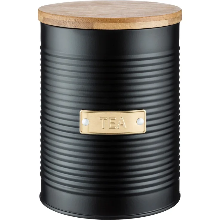TYPHOON OTTO Kollektion Tee, schwarz, 1,4 Liter Vorratsbehälter, Stahl, Bambusholz, Silikon