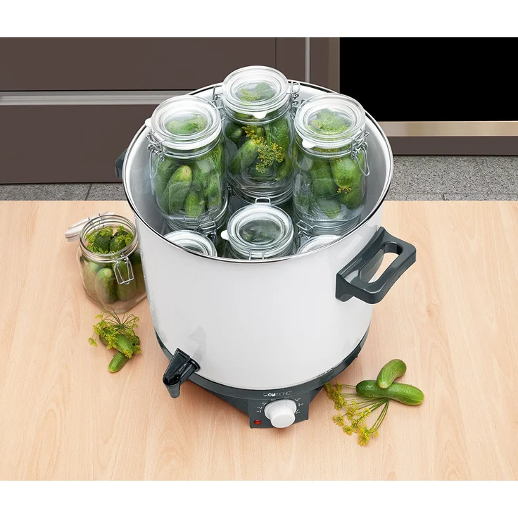 Clatronic EKA 3338 Einkochautomat mit Zapfhahn, 25 Liter, 1800 Watt, weiß – Bild 2