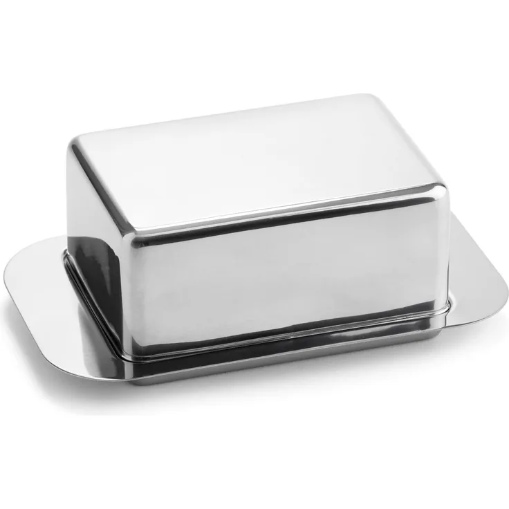 Weis 14258 Butterdose groß aus Edelstahl, Silber, 19 x 11.5 x 7 cm
