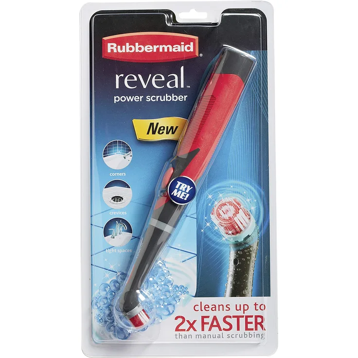 RUBBERMAID 1839685 Reveal Power Schrubber Werkzeug mit 13 mm (1_2 Zoll) Universalreinigungskopf 1pc grau