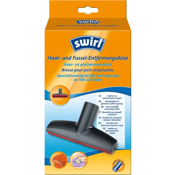 Swirl Haar und Fussel-Entfernungsdüse (Staubsaugerdüse mit flexibler Unterseite, 32mm-35mm, Passend z.B. für Miele, Siemens, Bosch, Philips, Kärcher, AEG, Samsung, Rowenta)