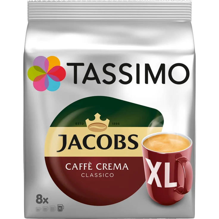 Tassimo Jacobs Caffè Crema Classico XL, Kaffee, Kaffeekapsel, gemahlener Röstkaffee, 16 T-Discs – Bild 1