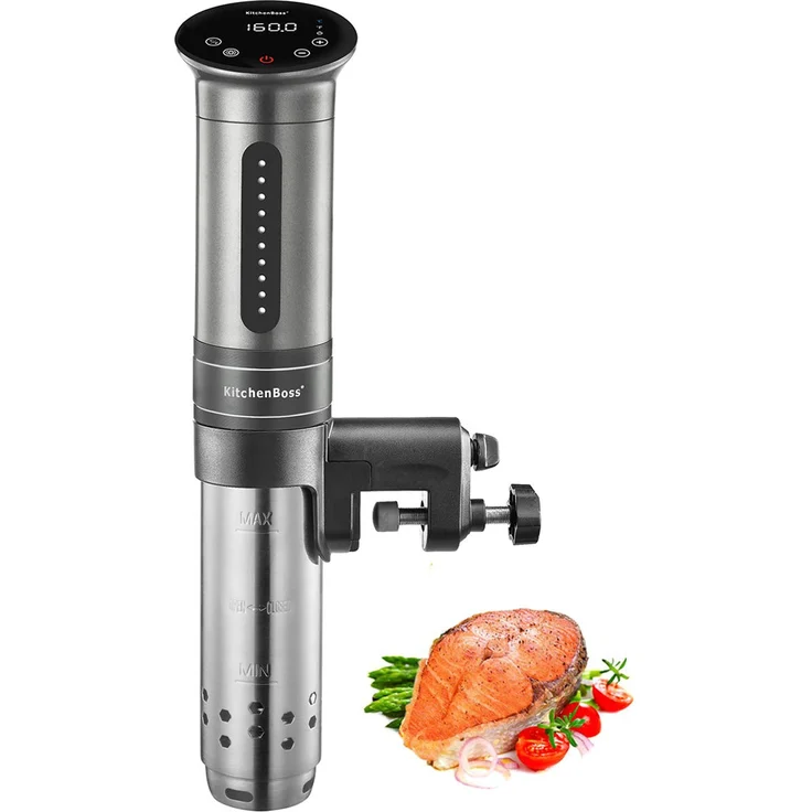 KitchenBoss KG310SDE Sous-Vide Garer, 1100 Watt, 15 Liter Fassungsvermögen, silber, Edelstahl – Bild 1