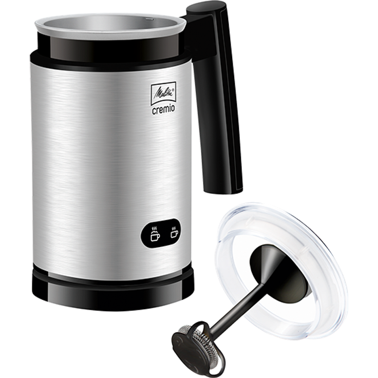 Melitta CREMIO 1014-03 Milchschäumer, 450W, 150ml Milchschaum, für kalte und warme Milch, antihaftbeschichteter Behälter, perfekter, feinporiger Milchschaum, silber – Bild 4